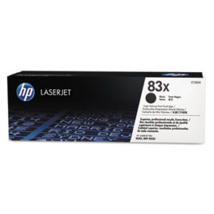 HP 83X, (CF283X) High Yield Black Original LaserJet Toner Cartridge
Exceptional reliability.
Consistent, uninterrupted printing.
Easy-to-install.
Smart Design enables quick replacemen