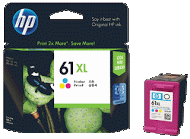 HP 61XL, (CH564WN) High Yield Tri-color Original Ink Cartridge